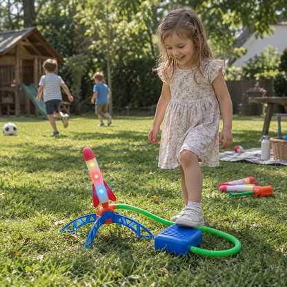 Raketenwerfer für Kinder mit Fußpumpe – blitzschnelles, luftbetriebenes Outdoor-Spielzeug
