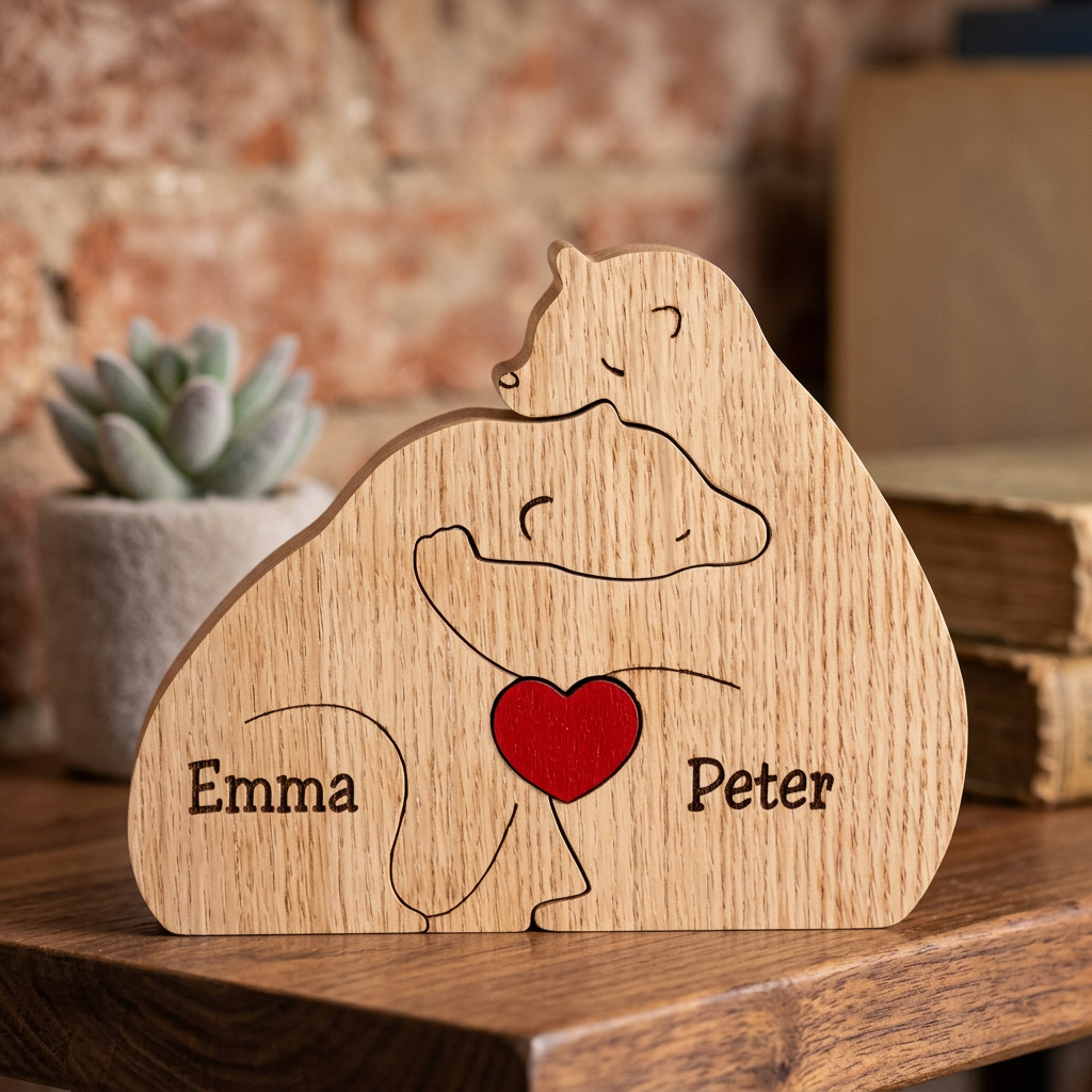 Handgefertigte personalisierte Bärenfamilie