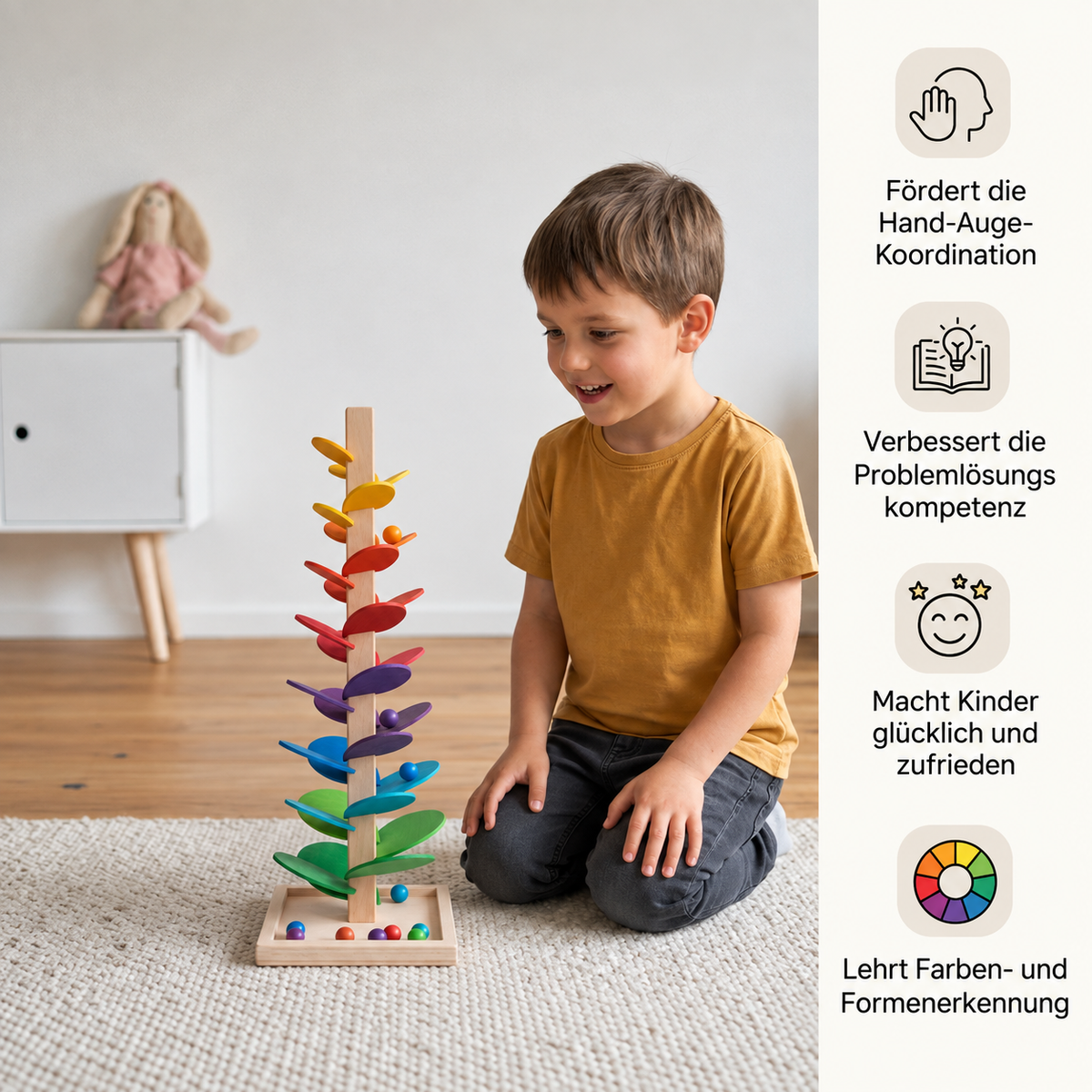 Montessori-Murmelbahn aus Holz