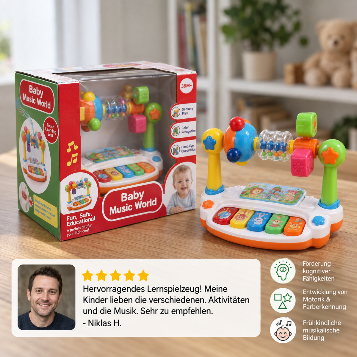 Musikalisches 5-in-1-Lernspielzeug für Babys