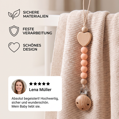 Schnullerkette aus Holz für Babys