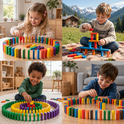 Montessori-Holz-Dominosteine