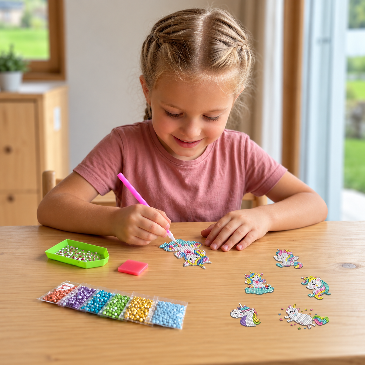DIY-Cartoon-Diamantmalerei mit Aufklebern