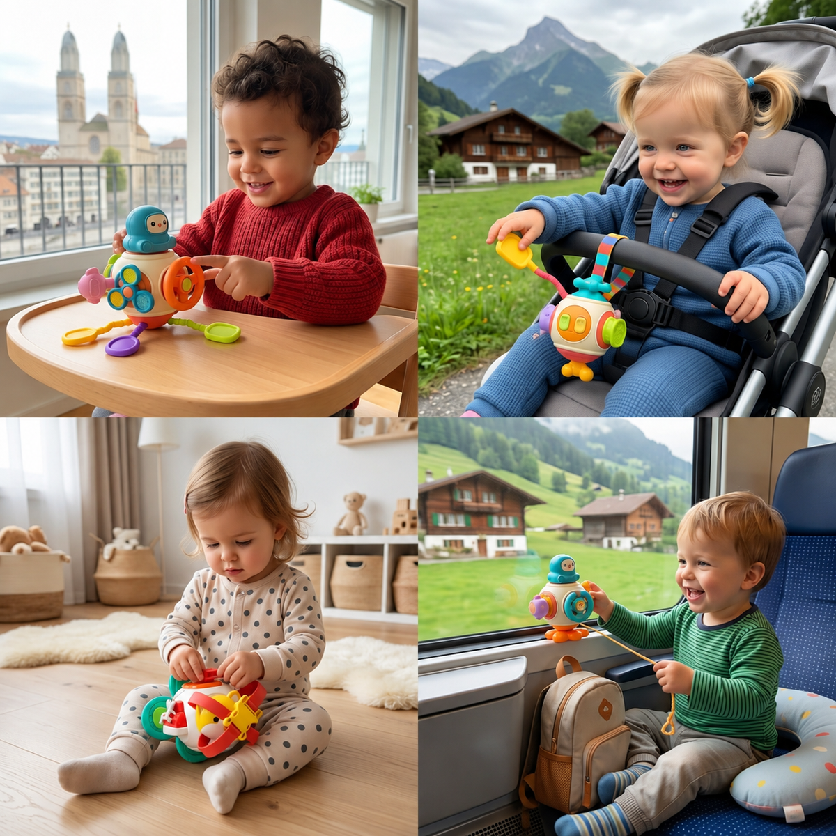 Montessori-Aktivitätswürfel für Kinder – Perfekt für unterwegs
