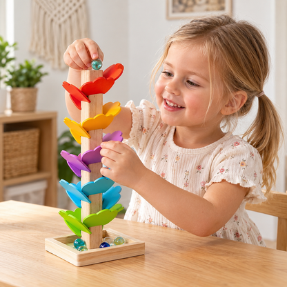 Montessori-Murmelbahn aus Holz