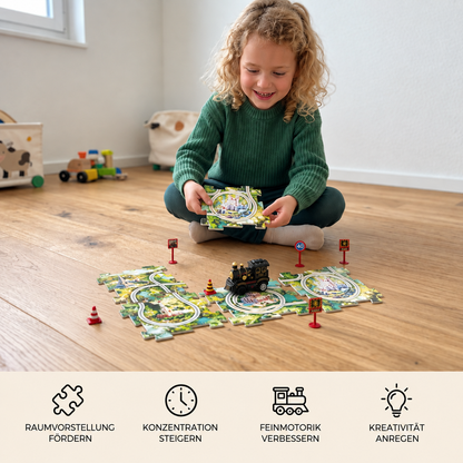 Weihnachts-Puzzle-Eisenbahn – 4-teiliges Set