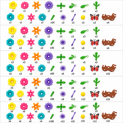 Blumen-Bausteinset