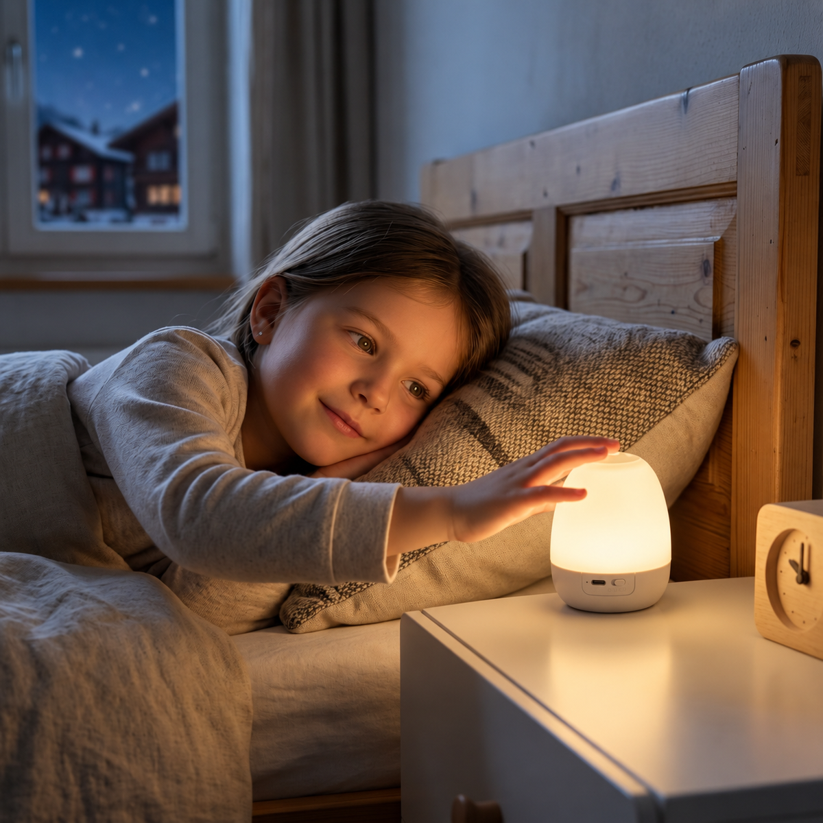 Eiförmiges Nachtlicht aus Silikon – mit Touch-Steuerung