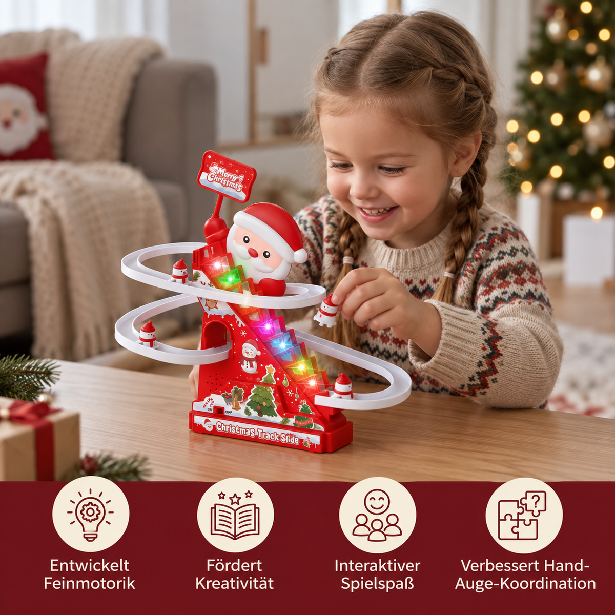 Weihnachtlicher Santa-Rollercoaster-Spaß