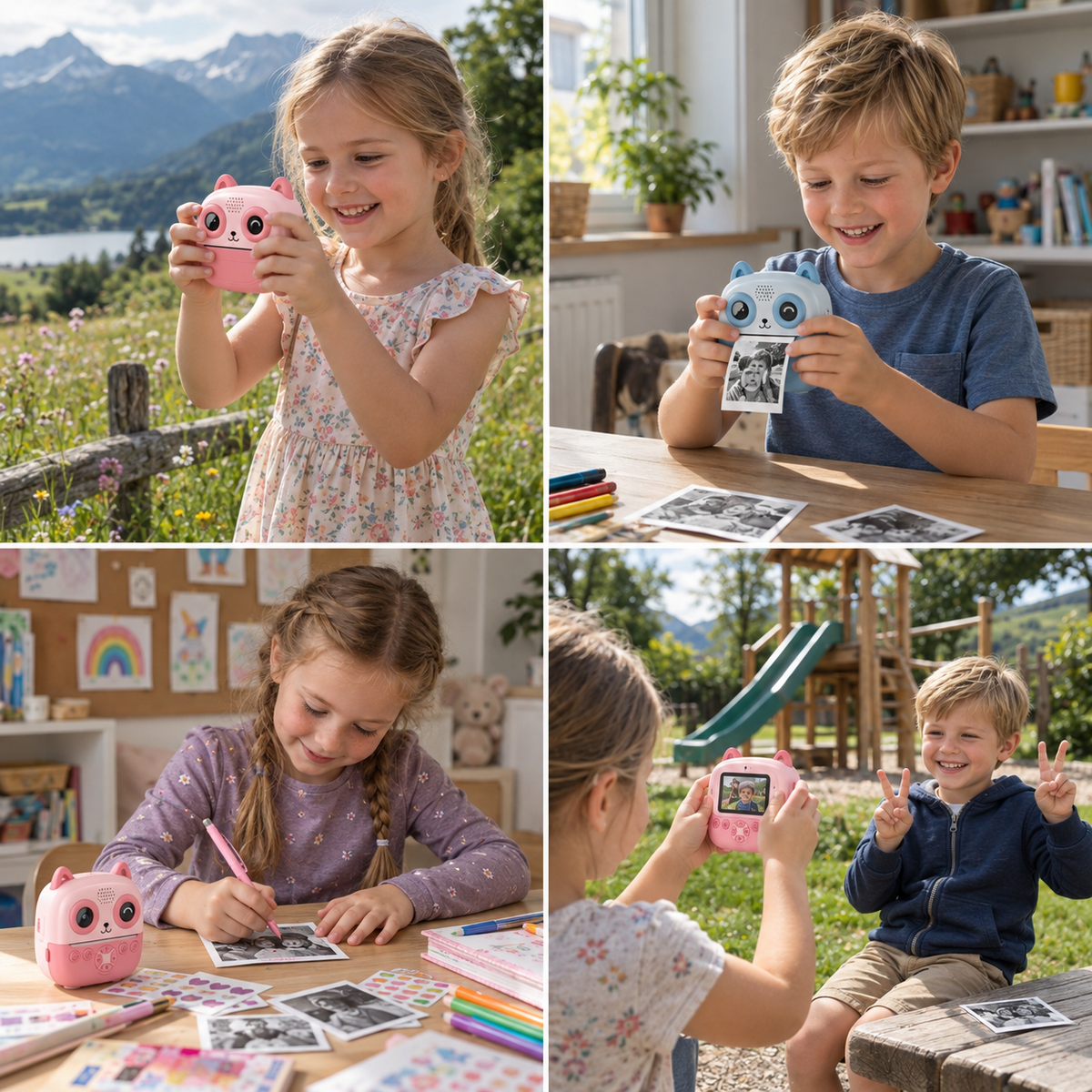 Kinder Sofortbildkamera – Mini Digitalkamera mit HD-Foto & integriertem Drucker