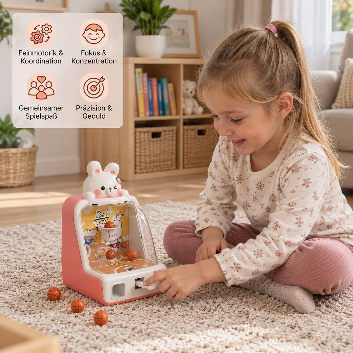 Mini-Basketballmaschine – Interaktives Geschicklichkeitsspiel für Kinder