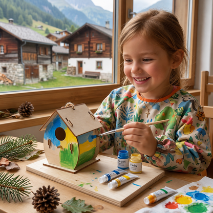 Buntes Vogelhaus Bastel- & Malset für Kinder