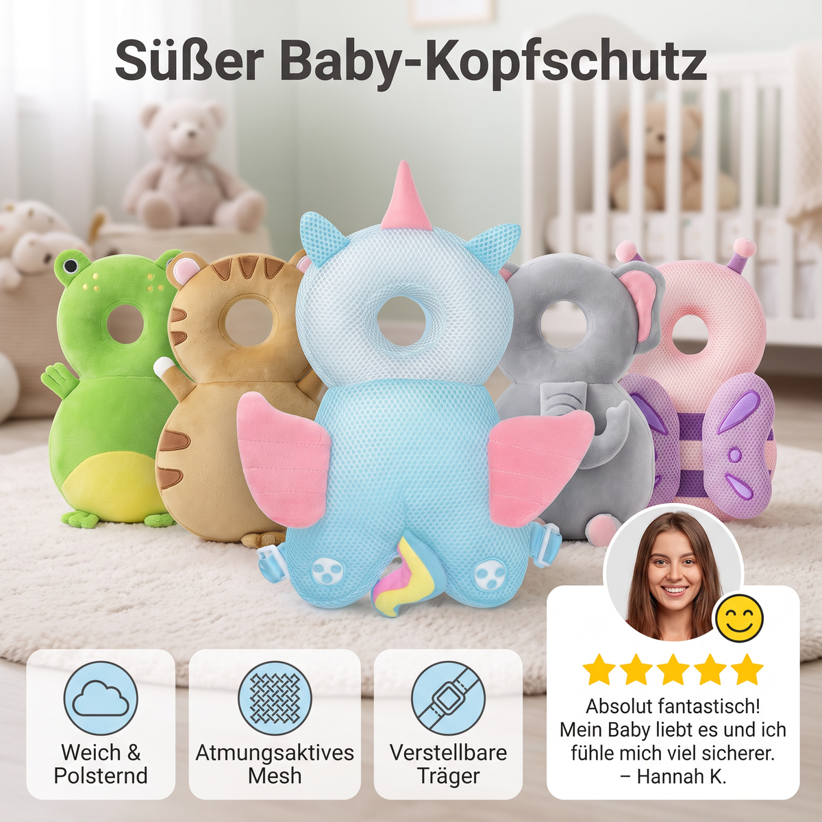 Niedlicher Baby-Kopfschutz