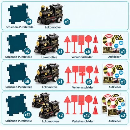 Weihnachts-Puzzle-Eisenbahn – 4-teiliges Set