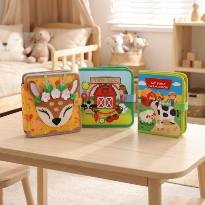 3-teiliges Montessori-Lern- & Geschichtenbuch-Set für Kinder