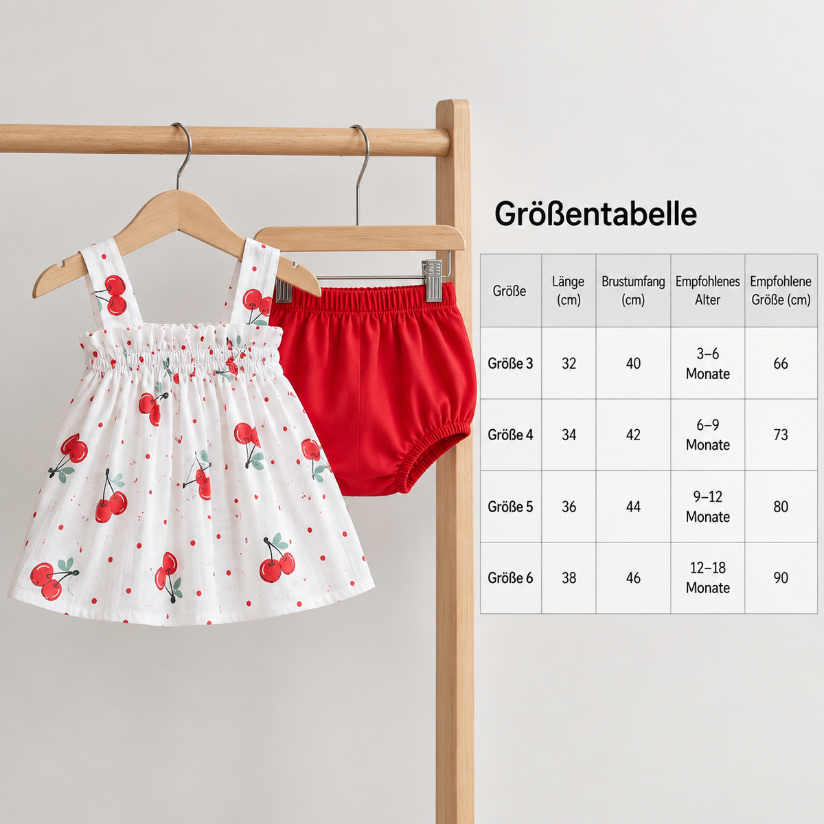 Sommerliches 2-teiliges Baby-Mädchen Set – Kariertes Trägerkleid mit passendem Höschen