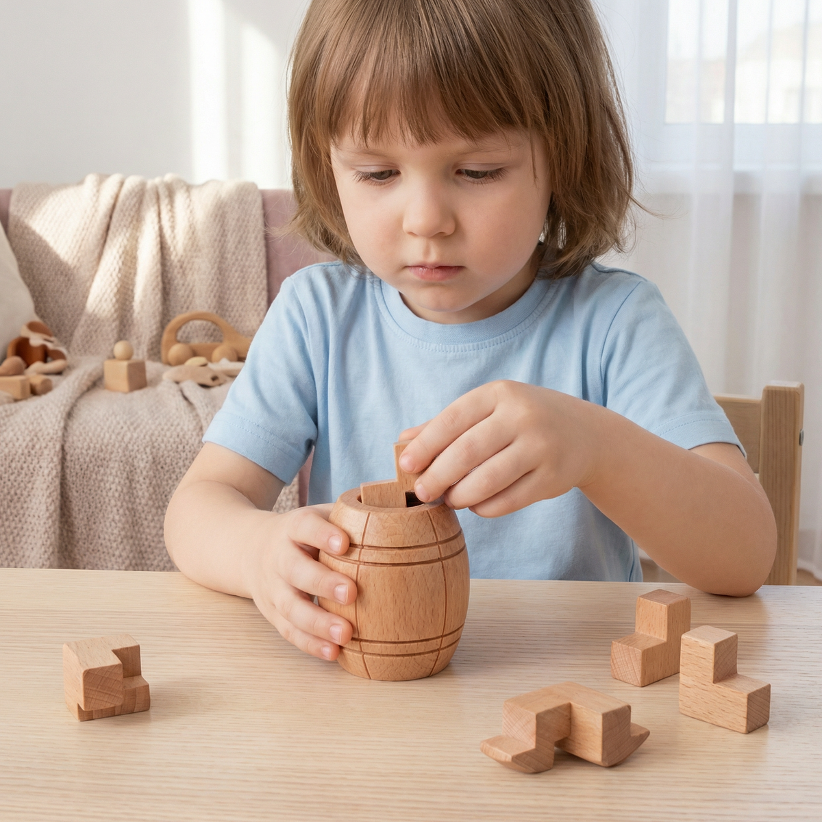 Montessori 3D-Holz-Geduldsspiel – Lernspielzeug für die frühe Förderung