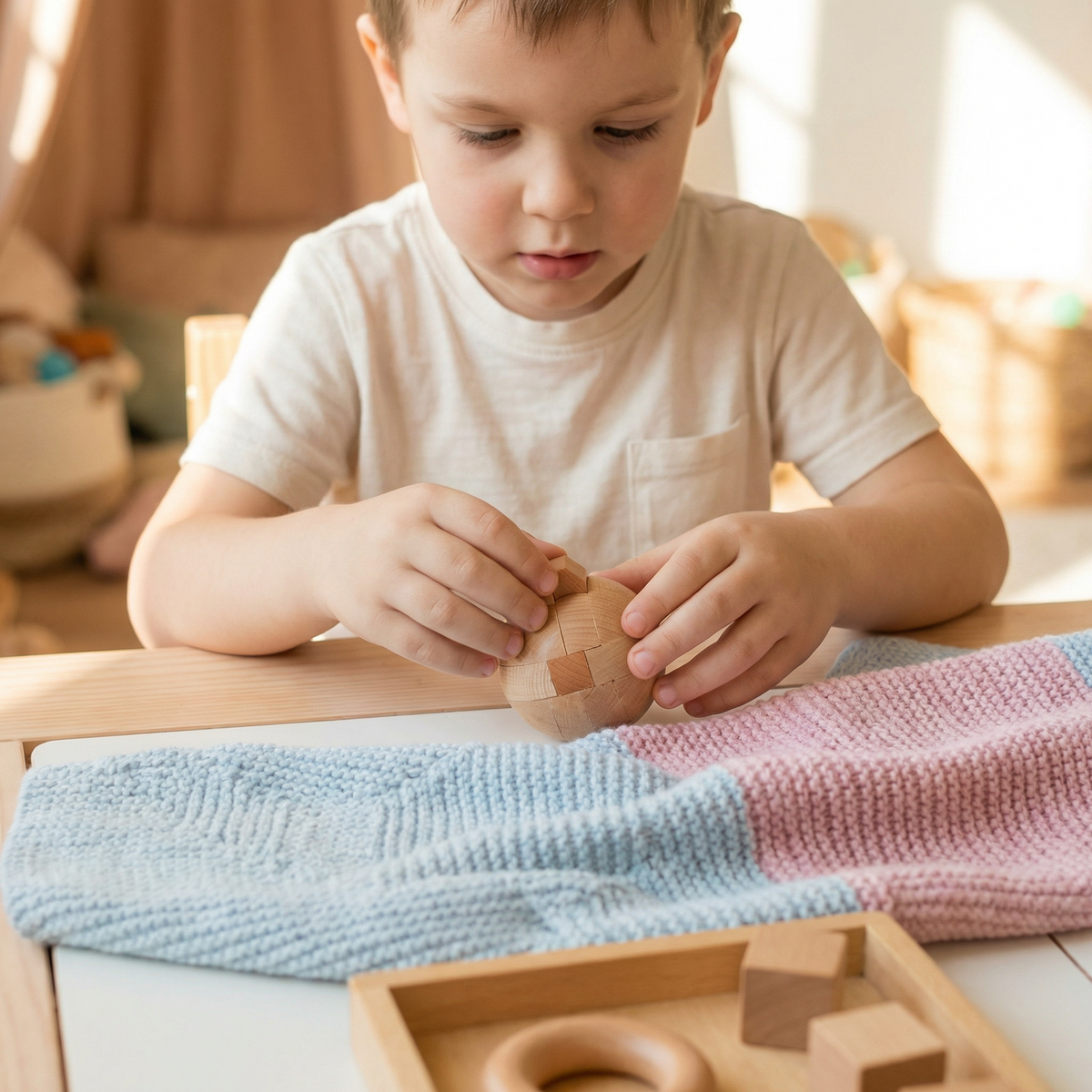 Montessori 3D-Holz-Geduldsspiel – Lernspielzeug für die frühe Förderung