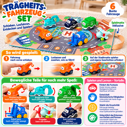 Spielzeug-LKW- & Auto-Set für Kleinkinder mit Spielmatten-Aufbewahrungstasche