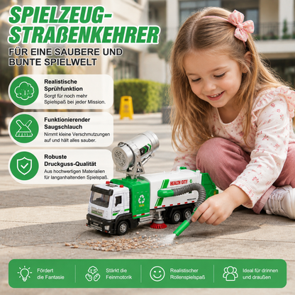 Spielzeug-Straßenkehrer aus Druckguss mit Saugschlauch und Sprühfunktion