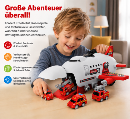 DIY-Spielset „Flugzeug-Transport-Lkw“ mit Baufahrzeugen
