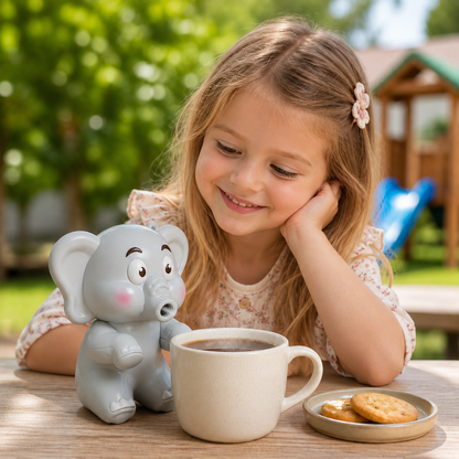 Tasse mit niedlichen Tiermotiven und Kühlventilator