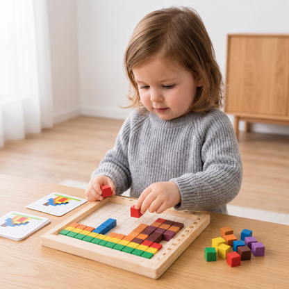 Montessori-Lernbausteine für Farben und Zahlen