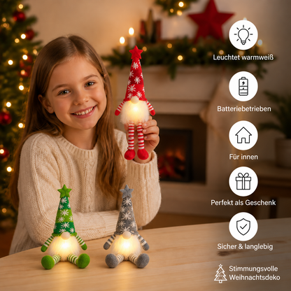 Leuchtende LED-Weihnachtswichtel-Dekorationen