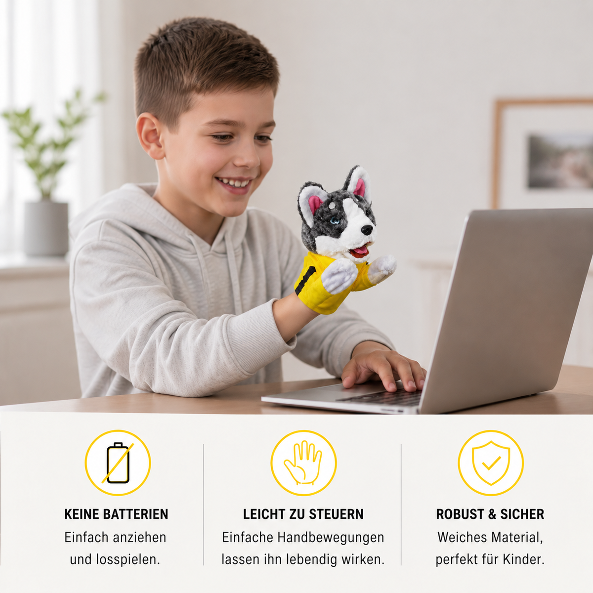 Boxender Husky – lustiges Kinderspielzeug
