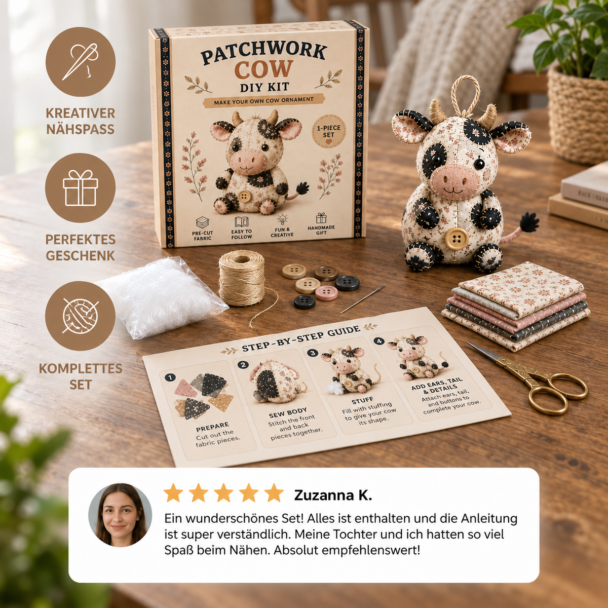 DIY Nähset für Tiere – Bastelset für handgefertigte Stoffornamente