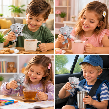 Tasse mit niedlichen Tiermotiven und Kühlventilator