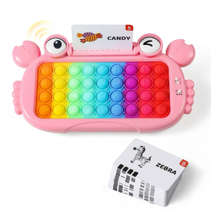 Interaktives sprechendes Lernkarten-Tablet mit Pop-It-Tastatur, Buchstabier- & Phonetikspielen