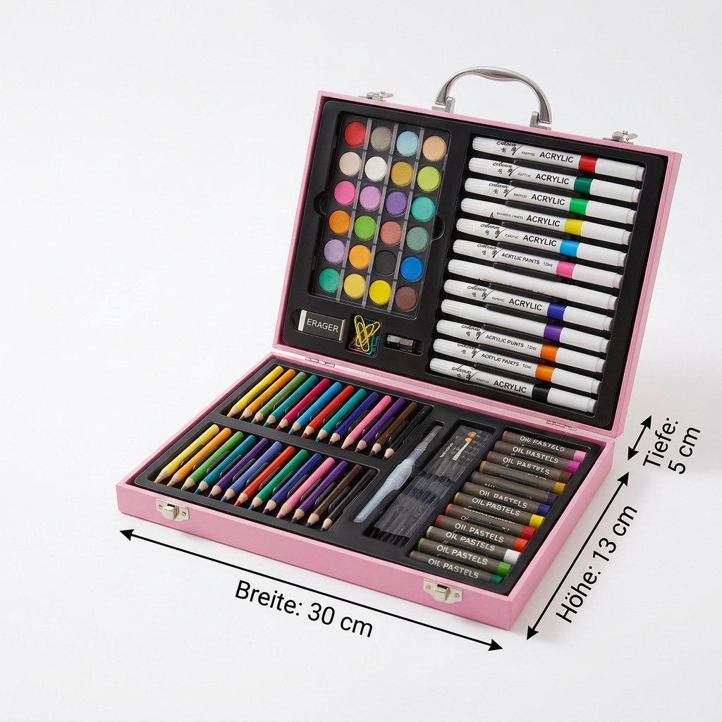 88 Stück Kreativer Malkoffer für kleine Künstler