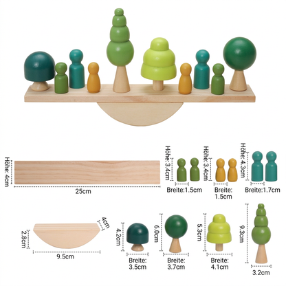 Montessori Balance-Wippe mit Holzsteinen