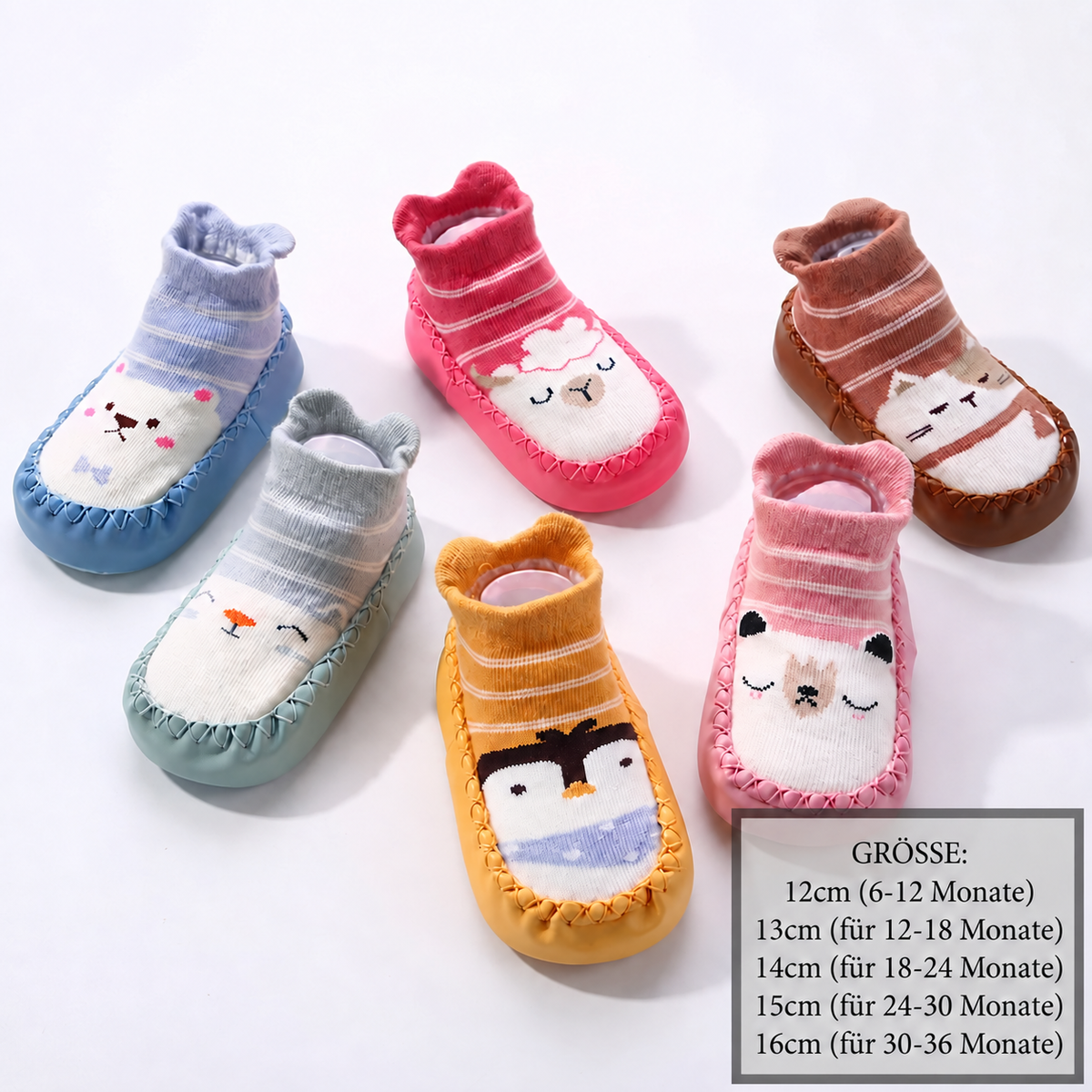 Atmungsaktive Babysocken – Rutschfeste Laufsocken mit weicher Sohle für Säuglinge und Kleinkinder