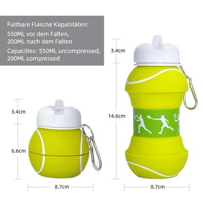 Faltbare und strapazierfähige Fußball-Trinkflasche aus Silikon