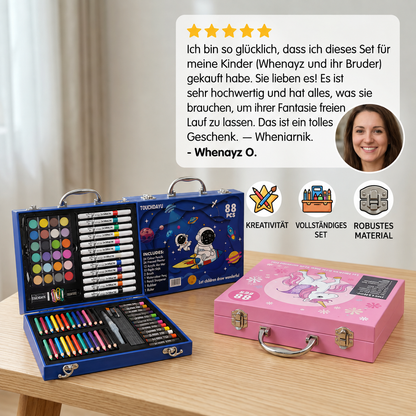 88 Stück Kreativer Malkoffer für kleine Künstler