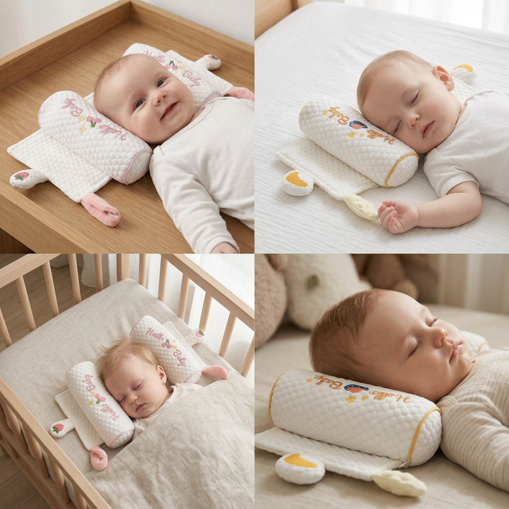 Verstellbares Babykopfkissen mit Hirsefüllung für eine natürliche Kopfform