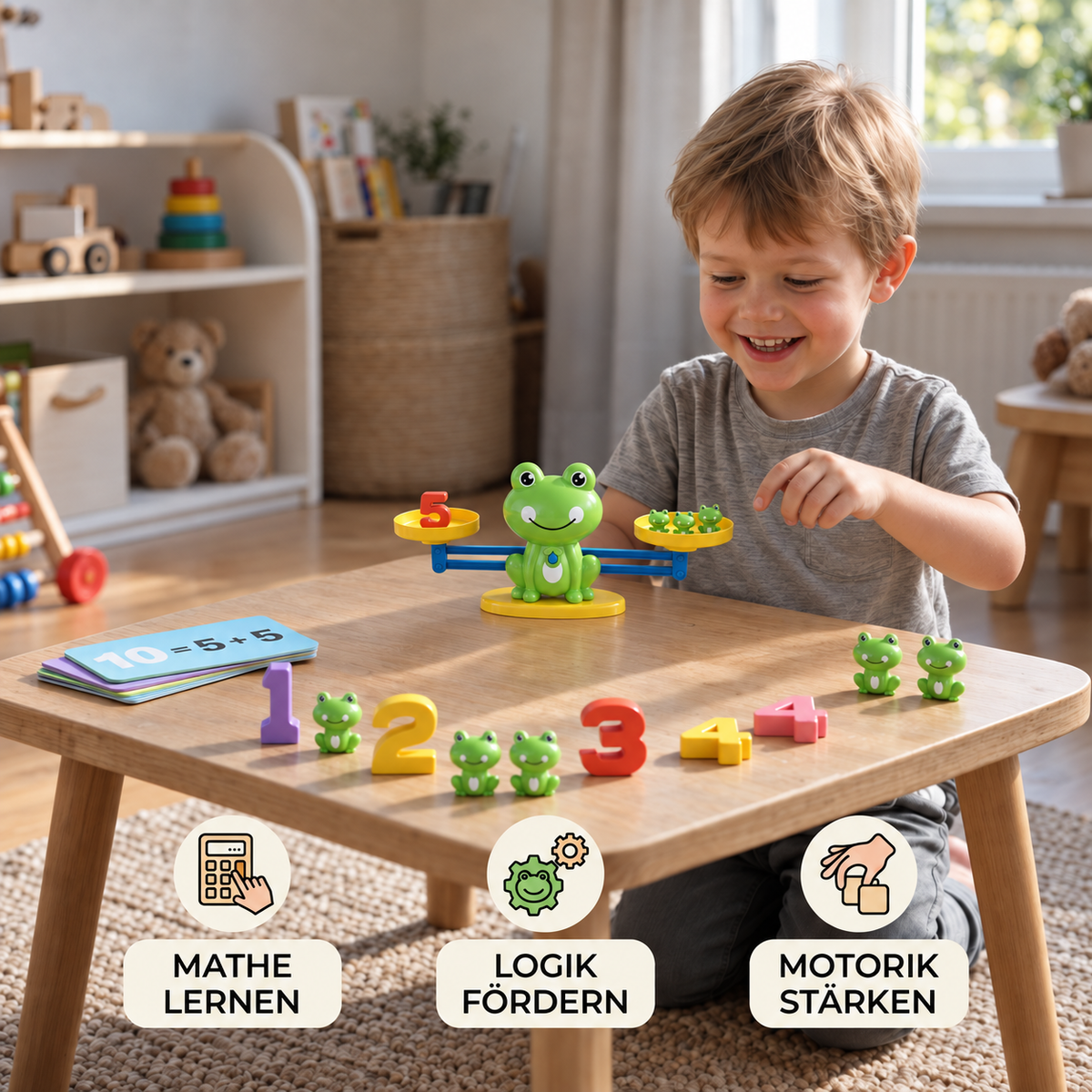 Unterhaltsames Lernspielzeug „Froschwaage“ für spielerisches Rechnen
