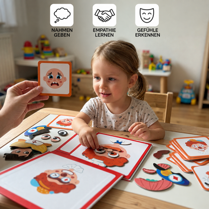 Lernpuzzle für Kinder zum Erkennen von Gesichtsausdrücken