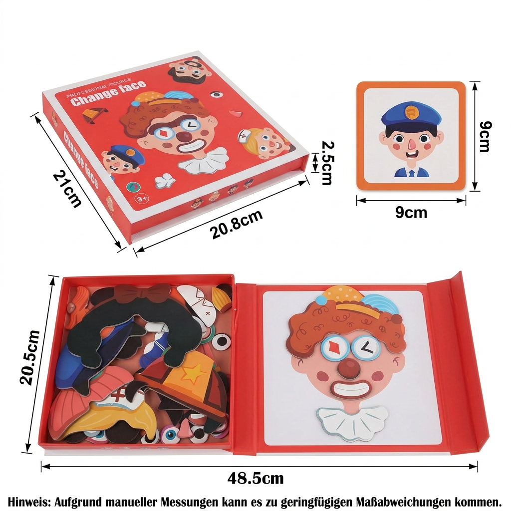 Lernpuzzle für Kinder zum Erkennen von Gesichtsausdrücken