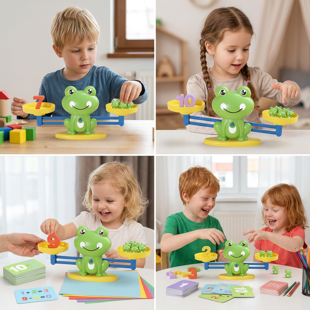 Unterhaltsames Lernspielzeug „Froschwaage“ für spielerisches Rechnen