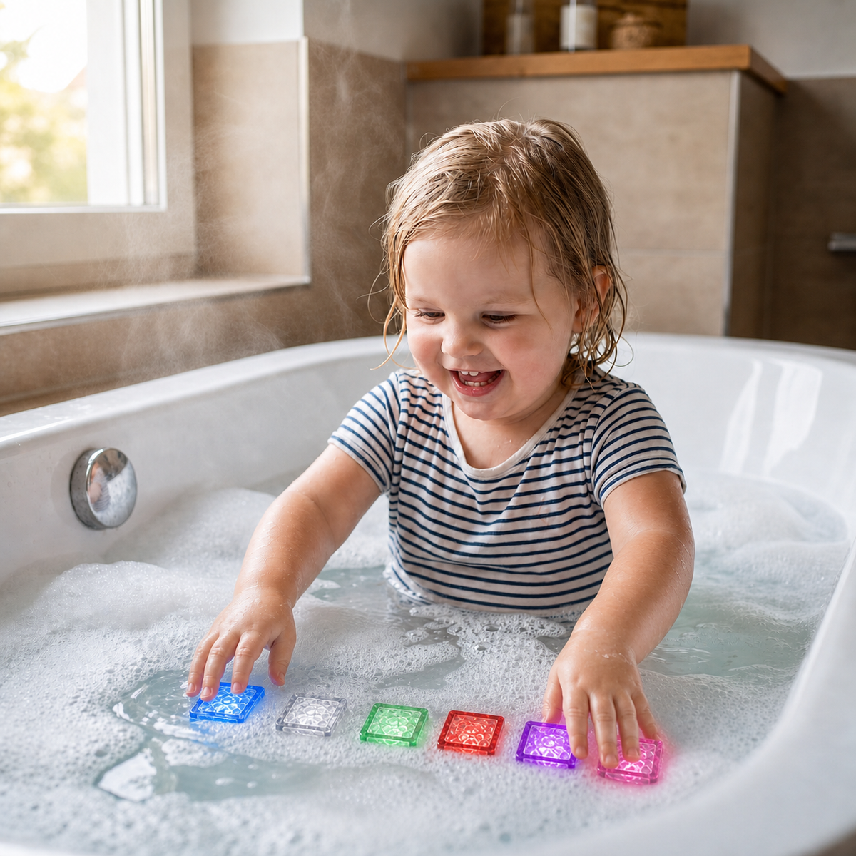 Aufleuchtende Bade Würfel Spielzeug  für Kinder 6er Set