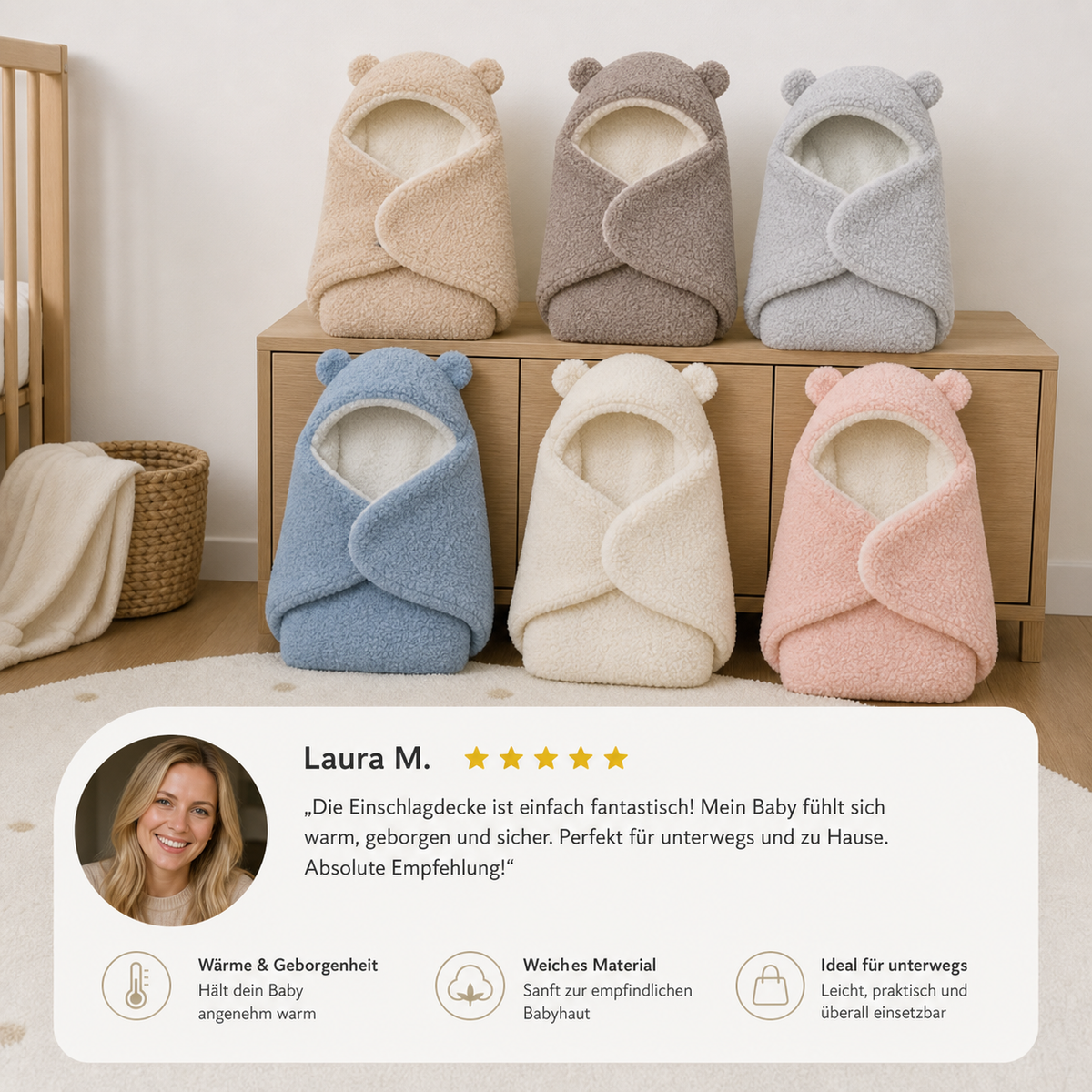 Baby Decke und Schlafanzug im Bärendesign