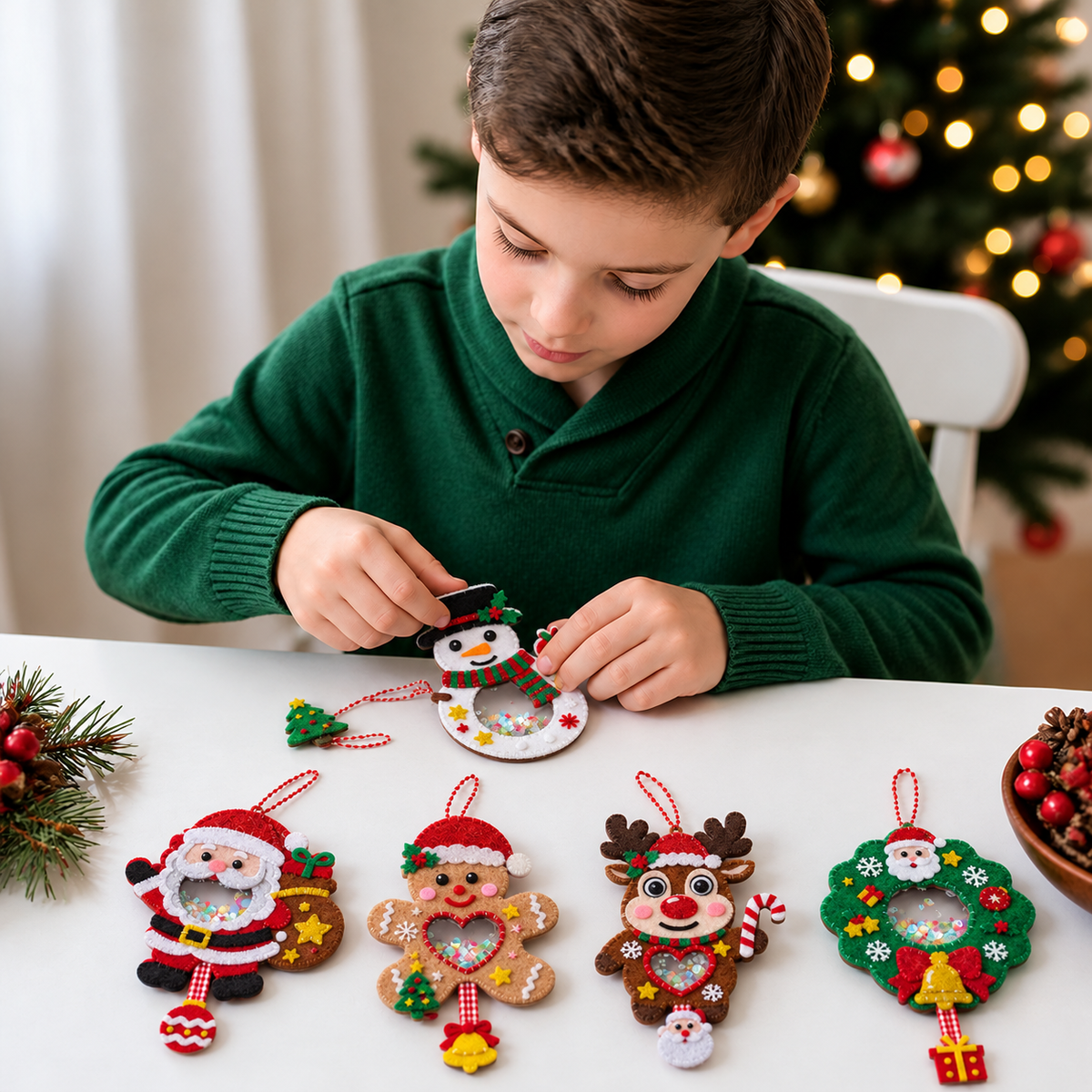 DIY-Weihnachts-Schüttelanhänger-Bastelset für Kinder