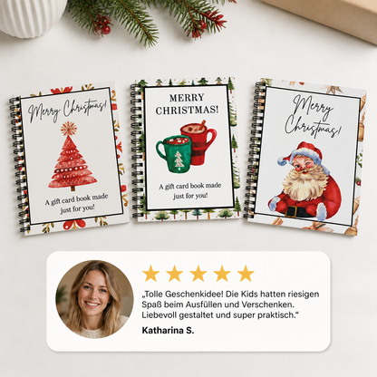 DIY-Weihnachts-Geschenkkartenbuch – Spiralgebundener Geschenk-Organizer für die Feiertage
