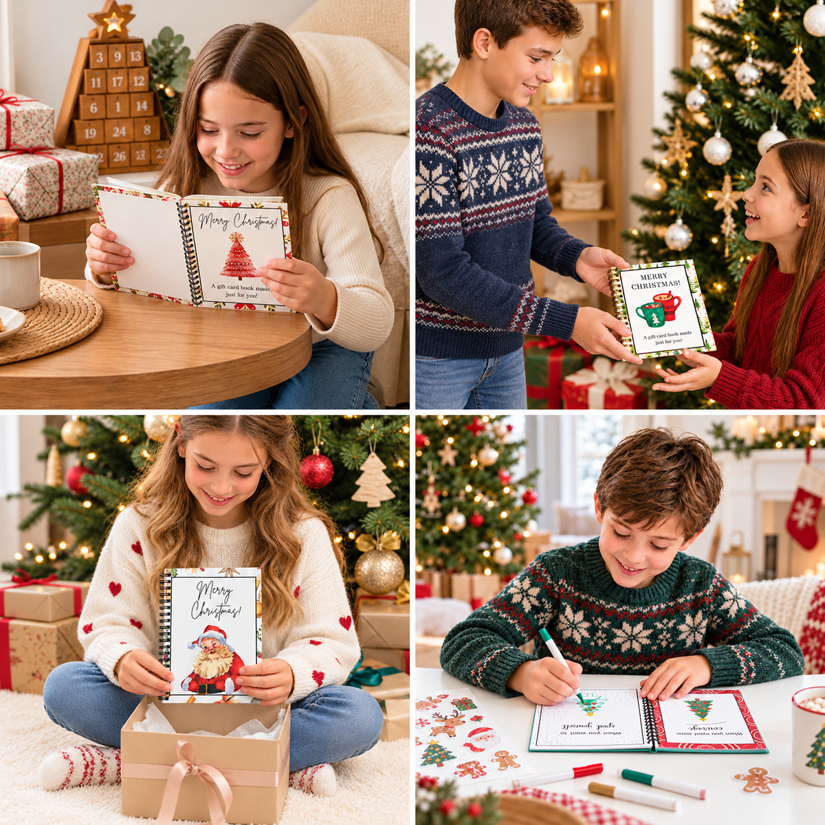 DIY-Weihnachts-Geschenkkartenbuch – Spiralgebundener Geschenk-Organizer für die Feiertage