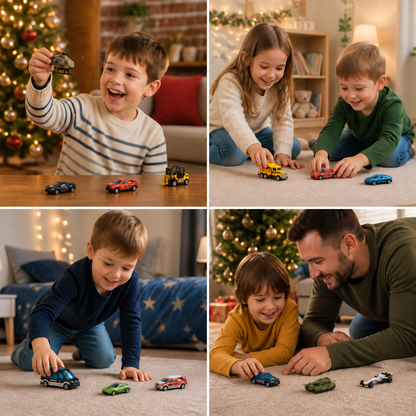 Weihnachts-Adventskalender mit Druckgussautos für Kinder