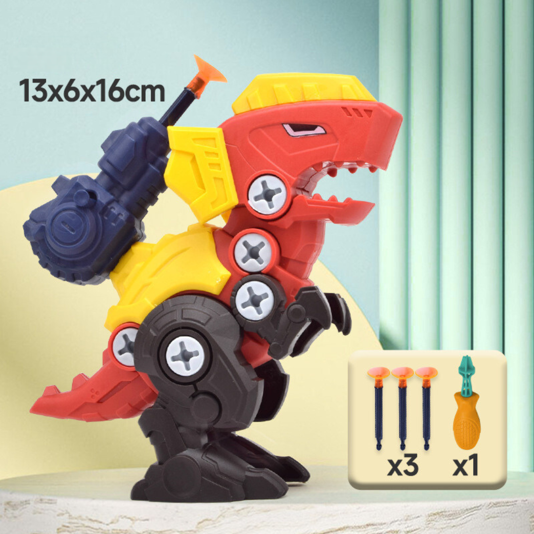 Dinosaurier-Schraubset mit Saugnapf-Kanone