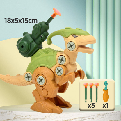 Dinosaurier-Schraubset mit Saugnapf-Kanone